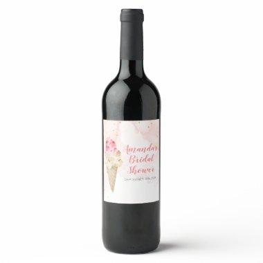 Blush Pink and Gold Ice Cream  Wine Label