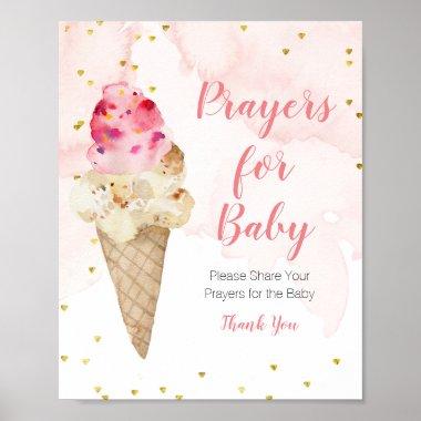 Blush Pink and Gold Ice Cream Prayers for baby Poster