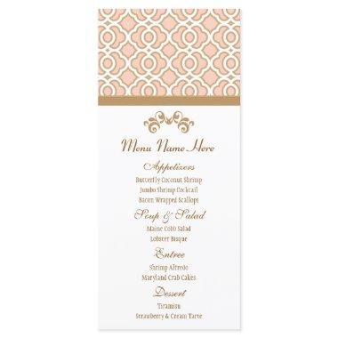 Blush Pink and Gold Moroccan Menu