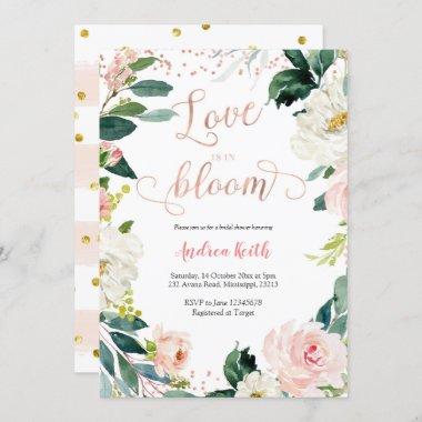 Blush pink and Rose Gold Bridal Shower Invitations