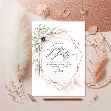 Blush Pink and Rose Gold Geometric Garden Party