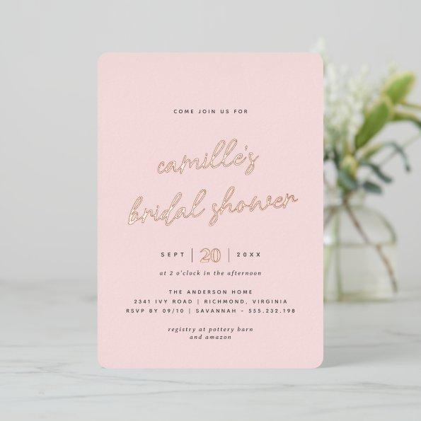 Blush Pink and Rose Gold | Simple  Foil