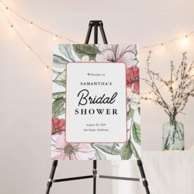 Blush Pink and Sage Flowers Bridal Shower Welcome Foam Board
