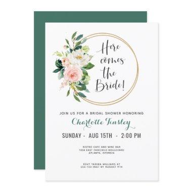 Blush Pink and Teal Floral