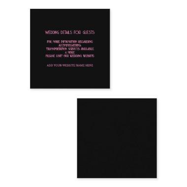 Blush Pink Black Wedding Details For Guests Classy Enclosure