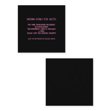 Blush Pink Black Wedding Details For Guests Classy Enclosure Invitations