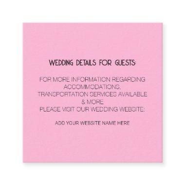 Blush Pink Black Wedding Details For Guests Classy Enclosure