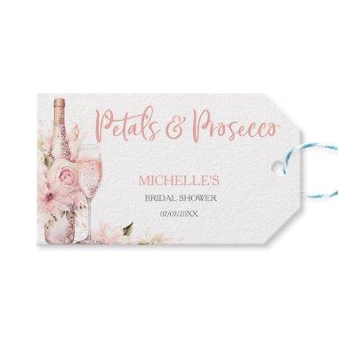 Blush Pink Boho Petals and Prosecco Floral Gift Tags