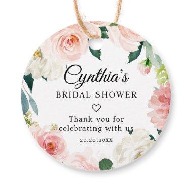 Blush Pink Botanical Bridal Shower Thank you Favor Favor Tags