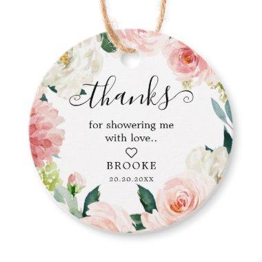 Blush Pink Botanical Bridal Shower Thank you Favor Tags