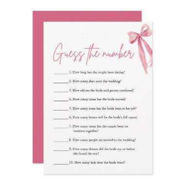 Blush Pink Bow Guess the Number  Game