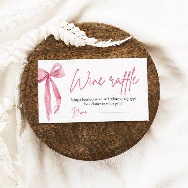 Blush Pink Bow Guess Wine Raffle Ticket Game Enclosure