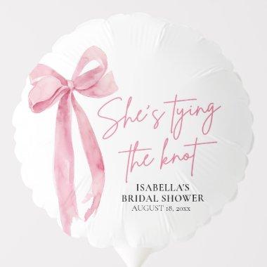 Blush Pink Bow She's Tying the Knot  Balloon