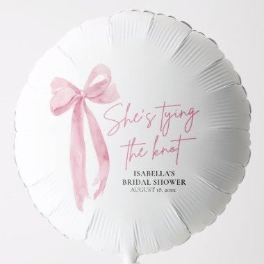 Blush Pink Bow She's Tying the Knot  Balloon