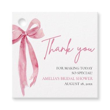 Blush Pink Bow She's Tying the Knot  Favor Tags