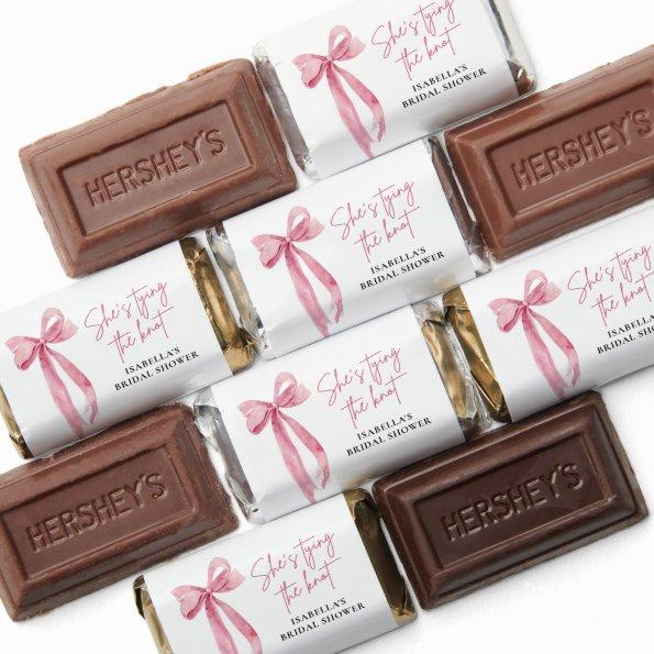 Blush Pink Bow She's Tying the Knot  Hershey's Miniatures