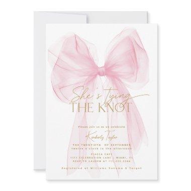 Blush Pink Bow She's Tying the Knot