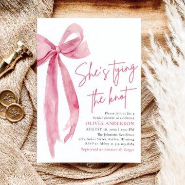 Blush Pink Bow She's Tying the Knot