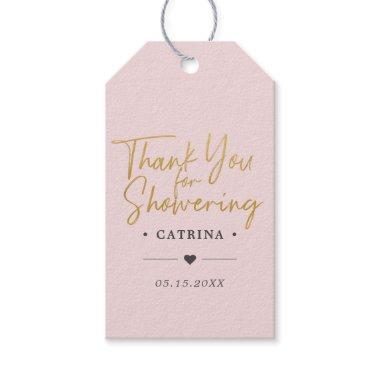 Blush Pink Bridal Shower Thank You Gift Tags