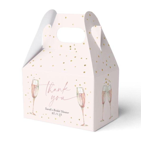 Blush pink Brunch and bubbly chic bridal shower Favor Box