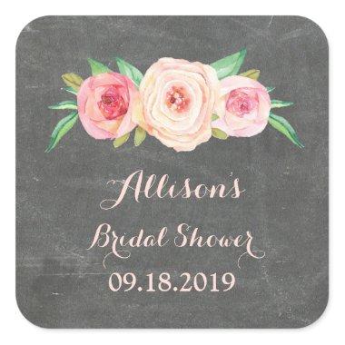 Blush Pink Chalkboard Bridal Shower Favor Tag
