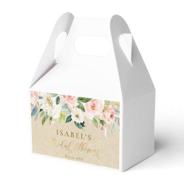 Blush Pink & Cream Watercolor Rustic Bridal Shower Favor Boxes