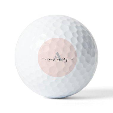 Blush Pink Custom Name Monogram Gift Favor Girly Golf Balls