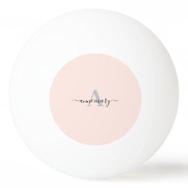 Blush Pink Custom Name Monogram Gift Favor Girly Ping Pong Ball