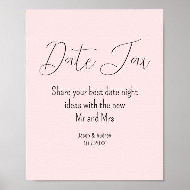 Blush Pink Date Jar Wedding Shower  Poster