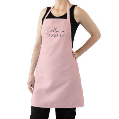 Blush Pink Dusty Pink Modern Minimalist Name Apron