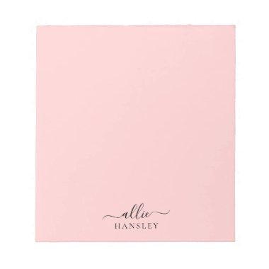 Blush Pink Dusty Pink Modern Minimalist Name Notepad