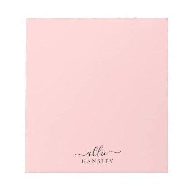 Blush Pink Dusty Pink Modern Minimalist Name Notepad