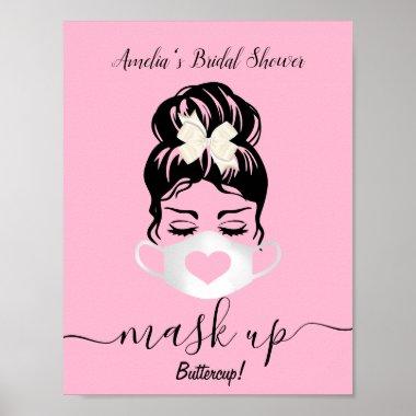 Blush Pink Face Mask Required Social Events Safety Poster
