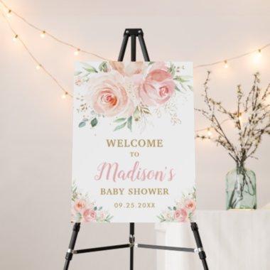 Blush Pink Floral Baby Shower Birthday Welcome Foam Board