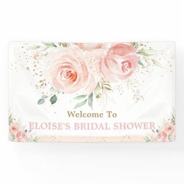 Blush Pink Floral Bridal Shower Backdrop Welcome Banner
