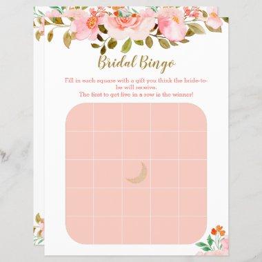 Blush Pink Floral Bridal shower Bingo Game