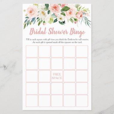 Blush Pink Floral Bridal Shower Bingo Game