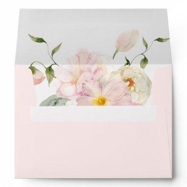 Blush Pink Floral Bridal Shower Envelope