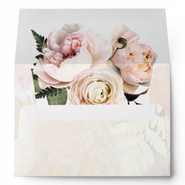 Blush Pink Floral Bridal Shower Invitations Envelope