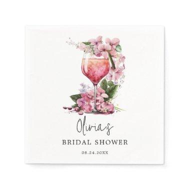 Blush Pink Floral Bridal Shower Napkins