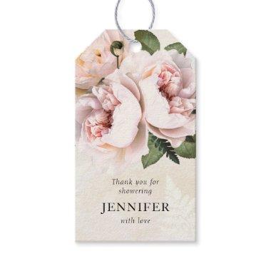 Blush Pink Floral Bridal Shower Thank you Favor Gift Tags