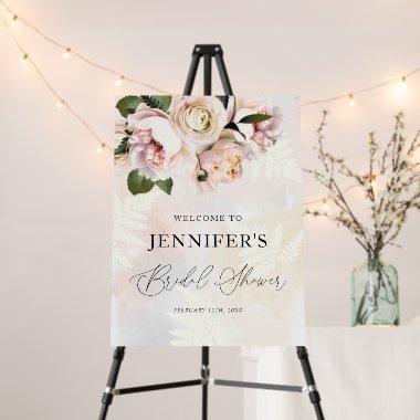 Blush Pink Floral Bridal Shower Welcome Sign