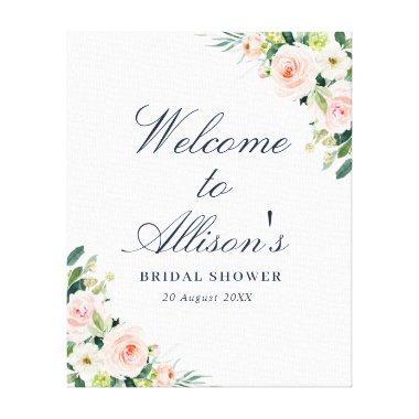 blush pink floral bridal shower welcome sign
