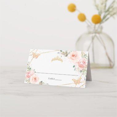 Blush Pink Floral Butterflies Quinceañera Birthday Place