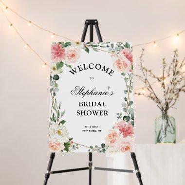 Blush Pink Floral Gold Bridal Shower Welcome    Foam Board