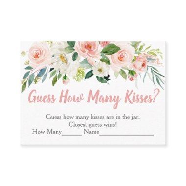 Blush Pink Floral Guess How Many Kisses Game Place Invitations