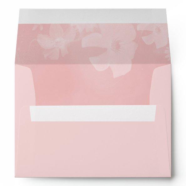 Blush Pink Floral Lined Envelope