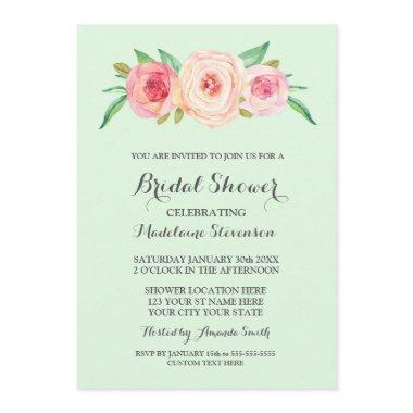 Blush Pink Floral Mint Green