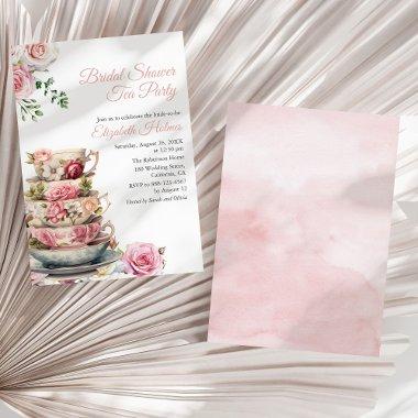 Blush Pink Floral Teacup  Tea Brunch