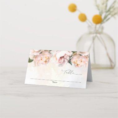 Blush Pink Floral Wedding Folded Escort Place Invitations